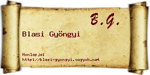 Blasi Gyöngyi névjegykártya